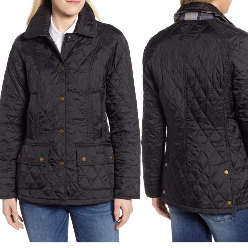 Barbour Beadnell Summer Quilted Jacket in black
